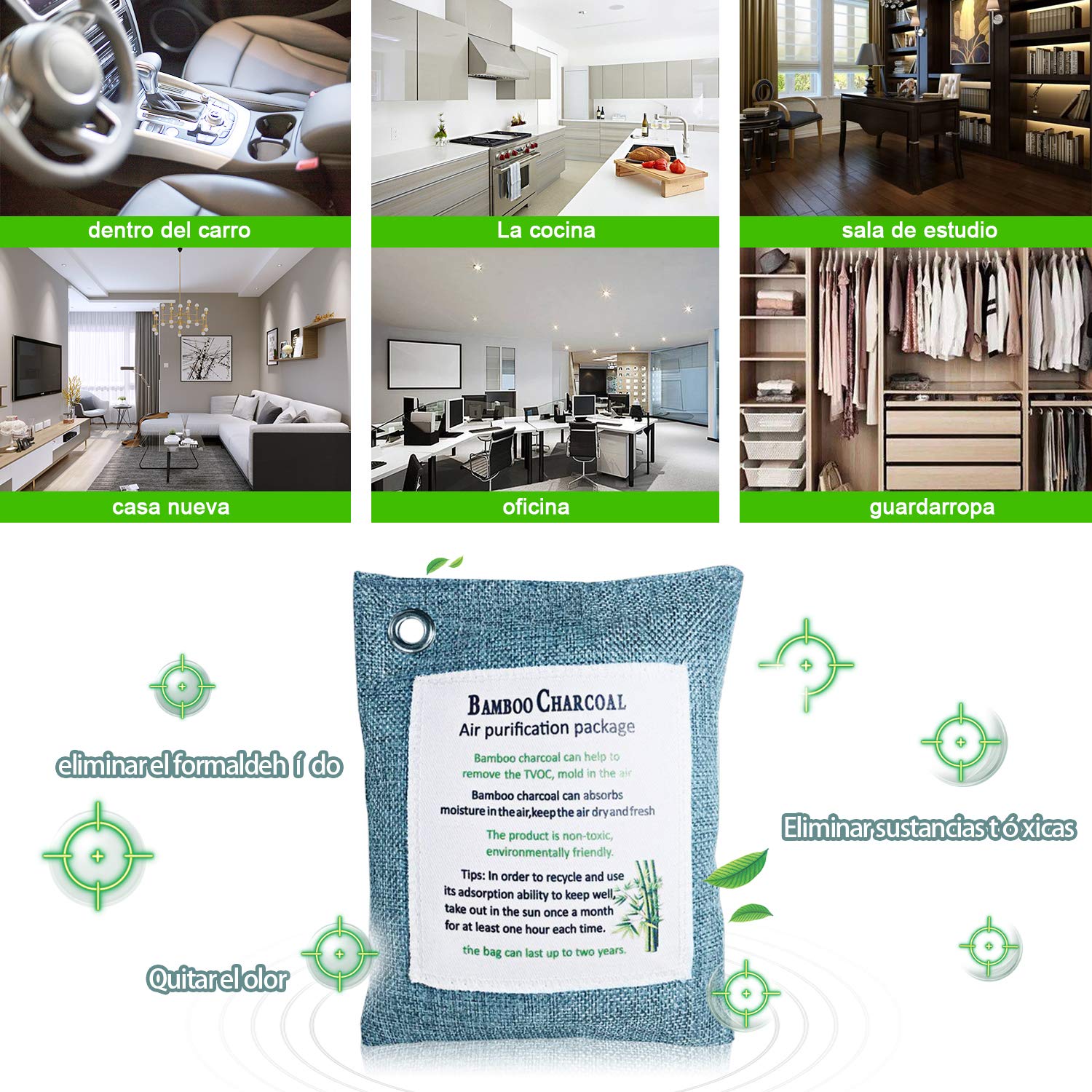 Kimood Bolsa Antihumedad de Carbón Activo De Bambú ...