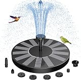 AISITIN Solar Fountain with 6 Nozzles Floating Pond Pump Garden Water Feature