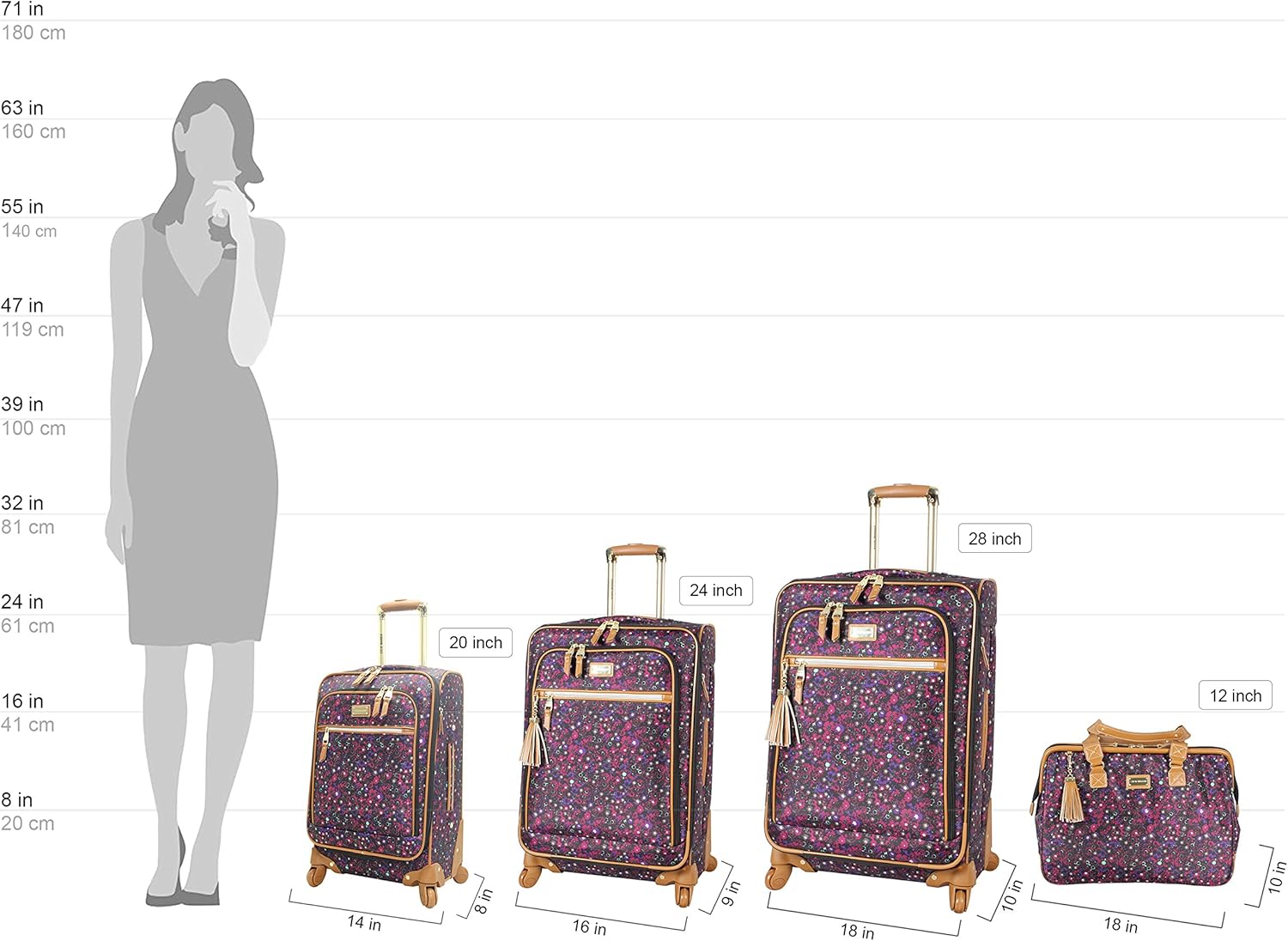 Suitcases Black Steve Madden Luggage 