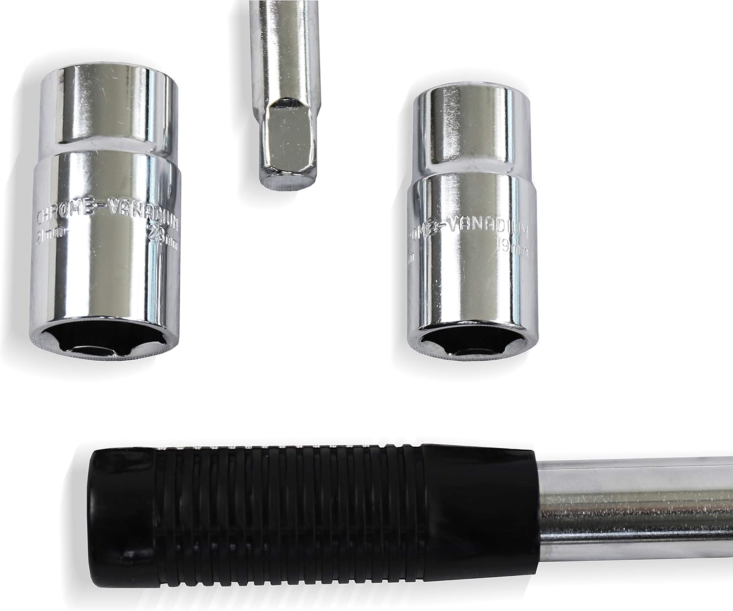 S&R 3-Piece Telescopic Wheel Nut Wrench Set, 1/2" Extendable 385-505mm with Double-Sided Sockets 17mm/19mm & 21mm/23mm - Image 5