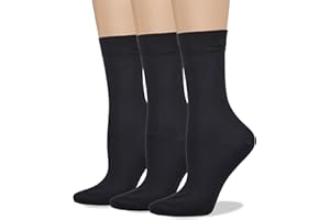 COTTON DAY Women's Soft Combed Cotton Dress Socks Seamless Toe Black White Gray Navy Blue Brown Beige