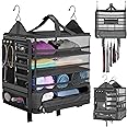 Voyaj Hanging Suitcase Organizer for Travel - Carry on Closet Suitcase, Hanging Luggage Organizers for Suitcase, Hanging Travel Organizer - Easily Fits Carry On Luggage for Wrinkle Free Packing