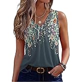 Zeagoo Womens Tank Tops Summer Sleeveless Loose Fit Tops V Neck Pleated Shirts Basic Tees Dressy Casual Trendy Clothes