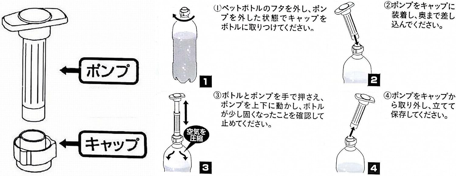Amazon ペット ボトル 炭酸 キーパー 炭酸 抜け 防止 栓 ソーダ キャップ ポンプ で 空気 を 入れて ポンプ を 外して そのまま 冷蔵庫 へ 炭酸 キープ ノーブランド 生活雑貨 通販