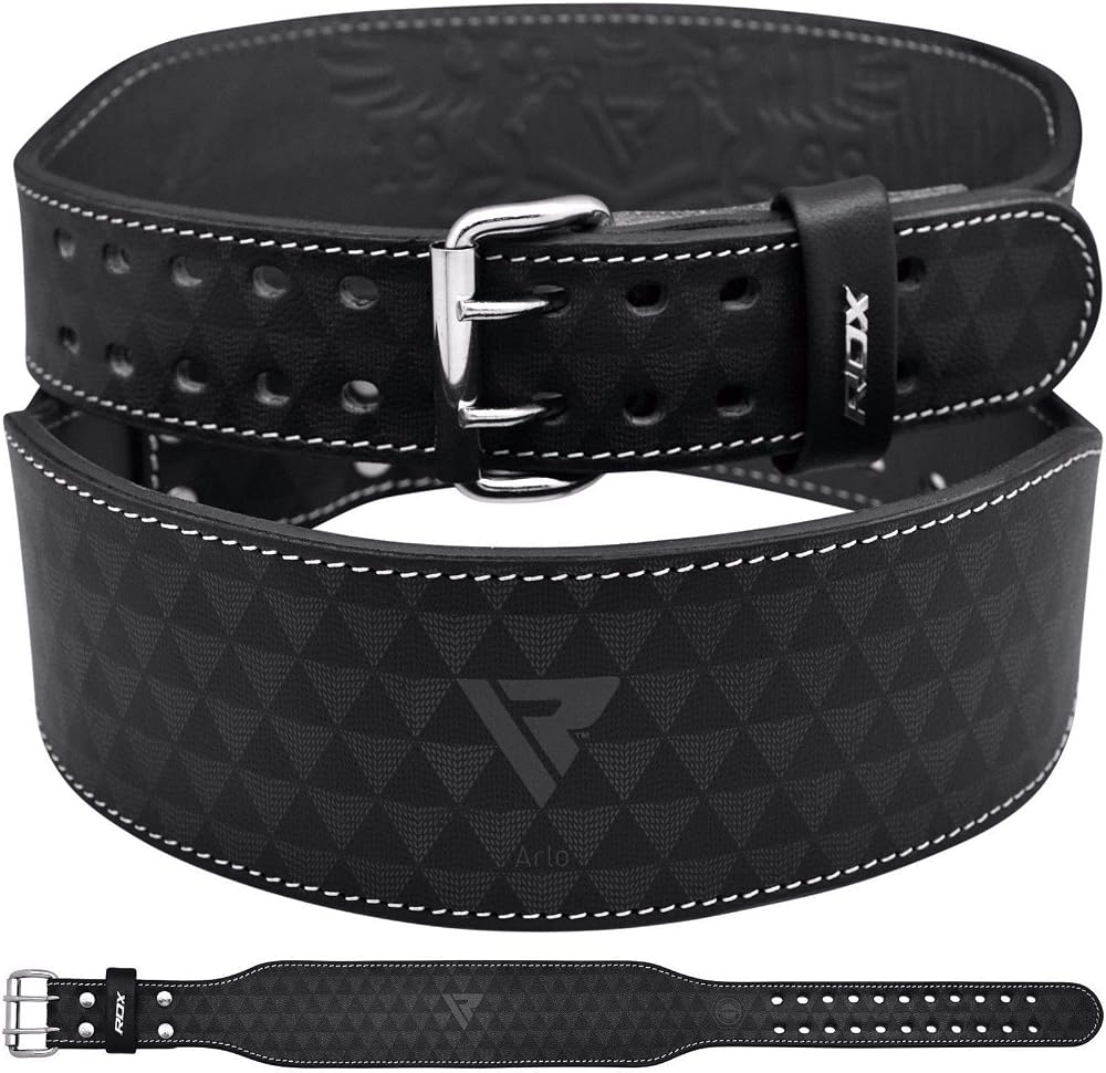 RDX Unisex Adult 4-Inch Arlo Weight Lifting Belt Black X-Large Calf Buffalo