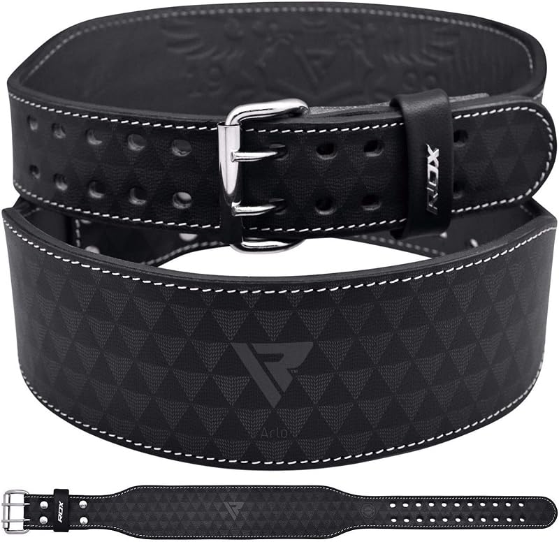 RDX Unisex Adult 4-Inch Arlo Weight Lifting Belt Black X-Large Calf Buffalo