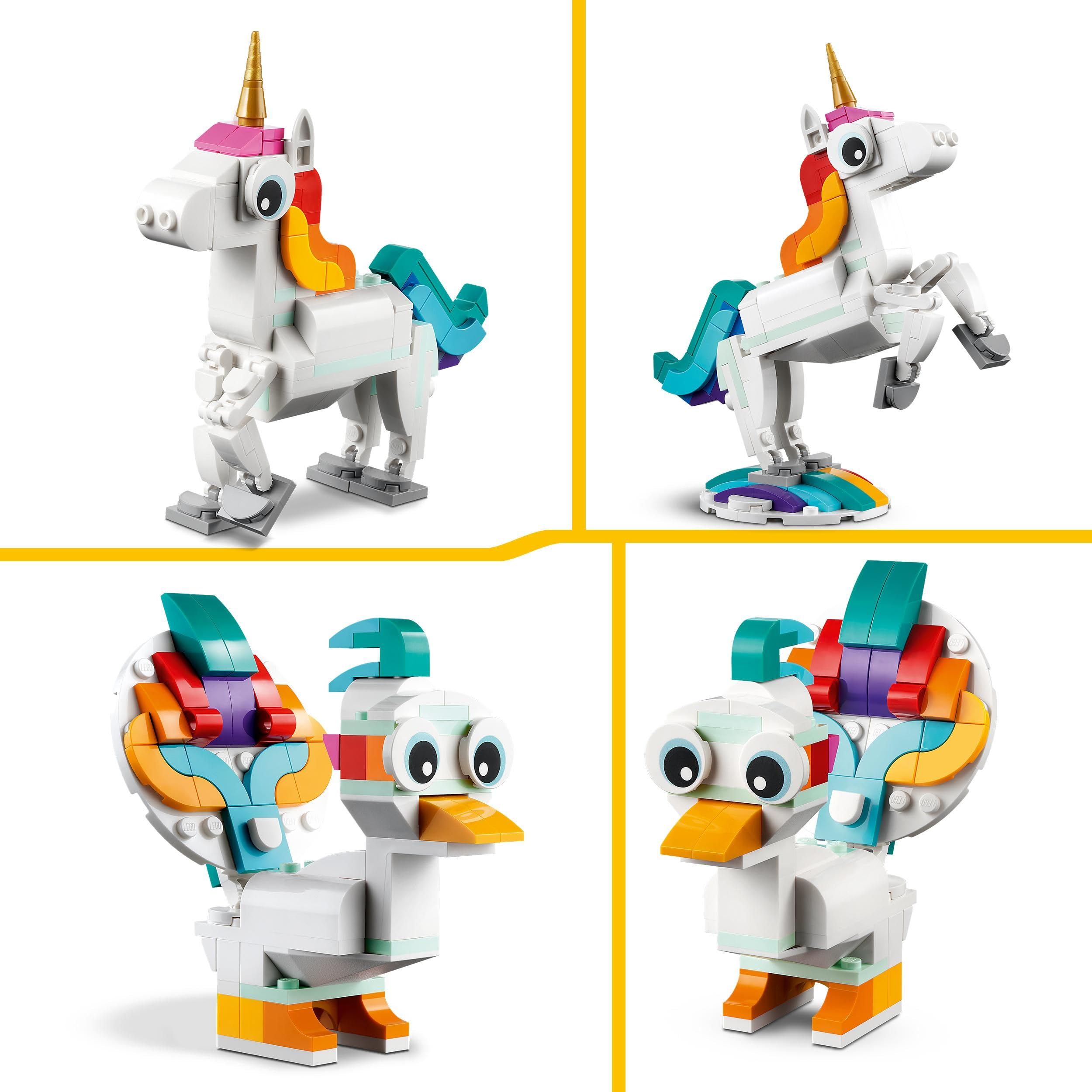 LEGO Creator 3-in-1 Magisches Einhorn - Spielzeug mit Minifiguren - Tierfigur verwandelt Sich in EIN Seepferdchen oder einen Pfau - Kreatives Geschenk für Mädchen und Jungen ab 7 Jahren - 31140 3