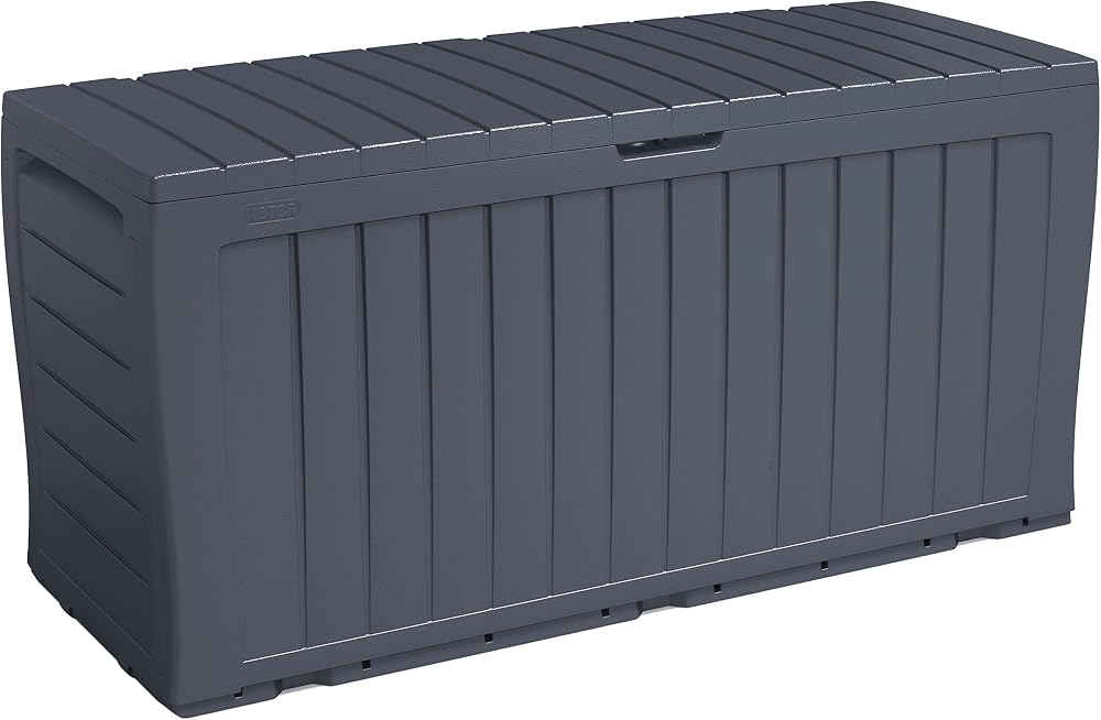 Keter 6010EC Marvel Box 270 Litre Storage Container Anthracite Rattan Look