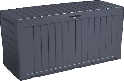 Keter 6010EC Marvel Box 270 Litre Storage Container Anthracite Rattan Look