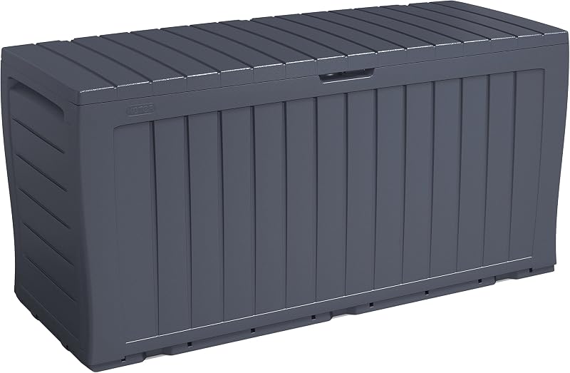 Keter 6010EC Marvel Box 270 Litre Storage Container Anthracite Rattan Look