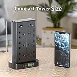 toomke Tower Extension Lead 18 in 1 with USB C Slots 12 AC Outlets 6 USB Ports view 7