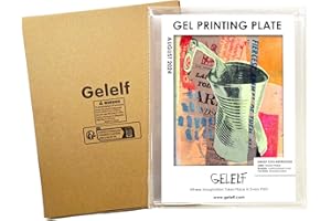 GELELF New Generation Gel Printing Plate, Upgraded Formula Printing Plate for Gel Printing Art, Gel Monoprinting Kit, Printmaking Supplies, No Aging and Bubbling(CTS: 3")