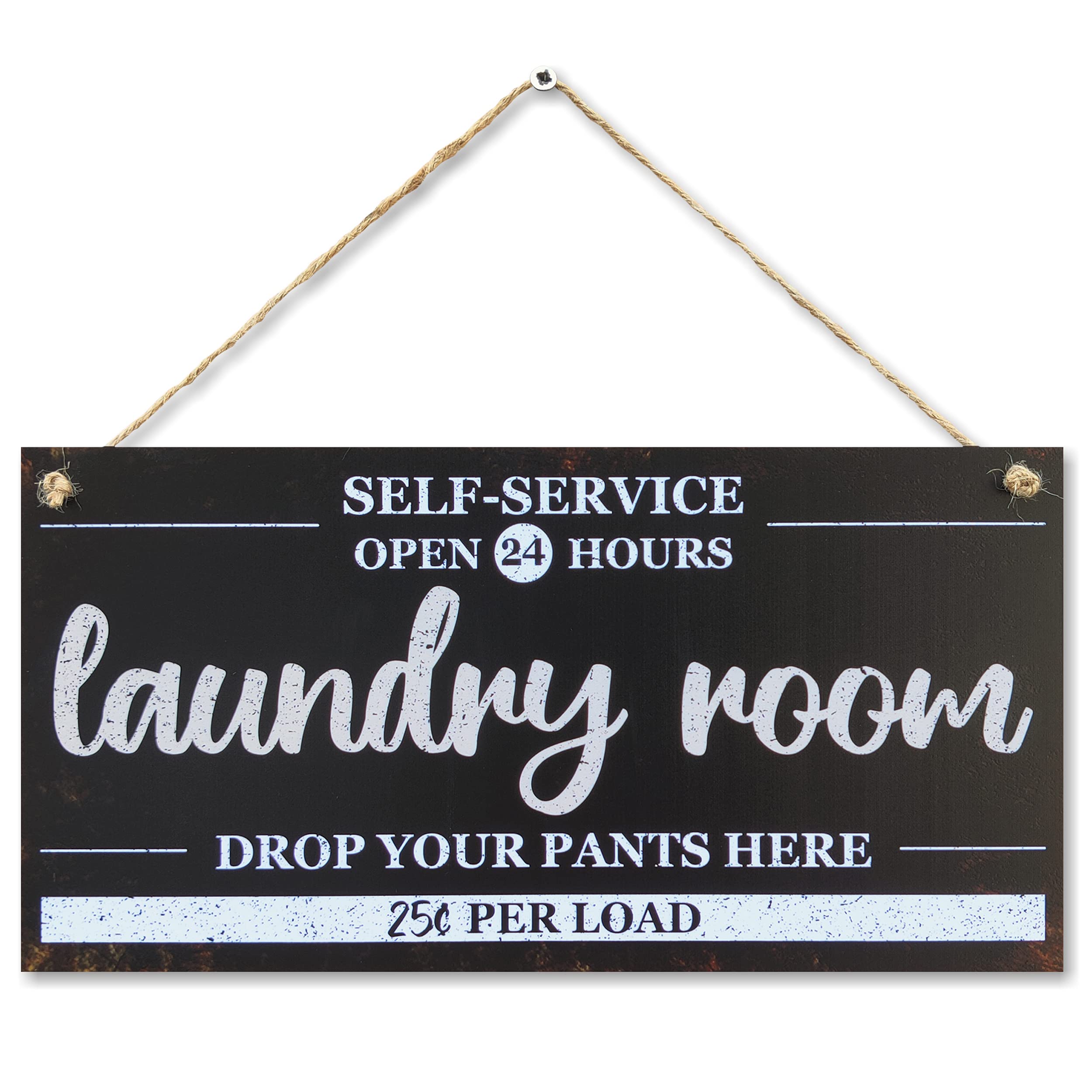 CARISPIBET Laundry & Kitchen Decorative Signs - Rustic Home Décor Plaques 6" x 12