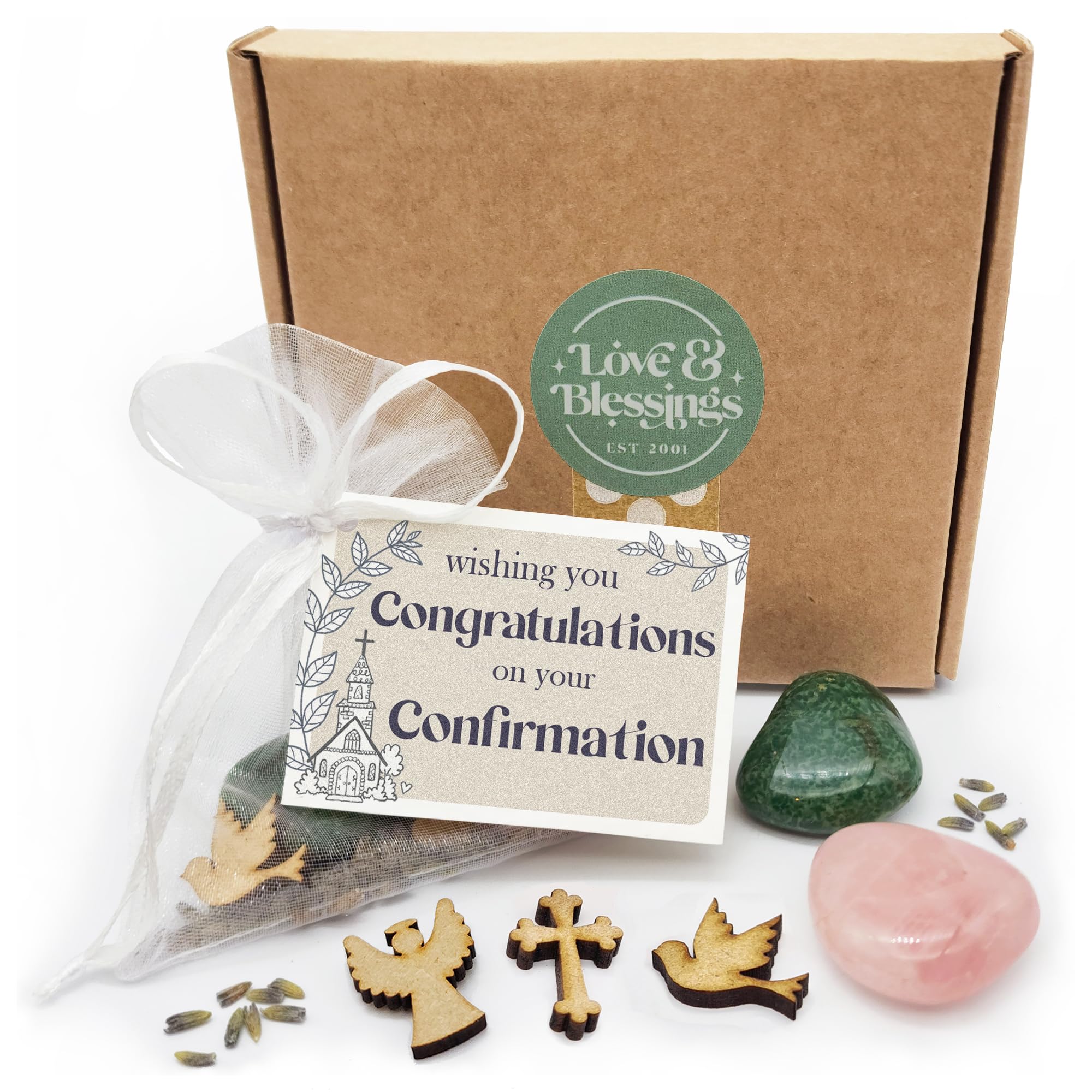 Confirmation Gift Bag of Love and Blessings - Gemstones Keepsake with Mini Card