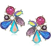 Betsey Johnson Stone Cluster Button Earrings