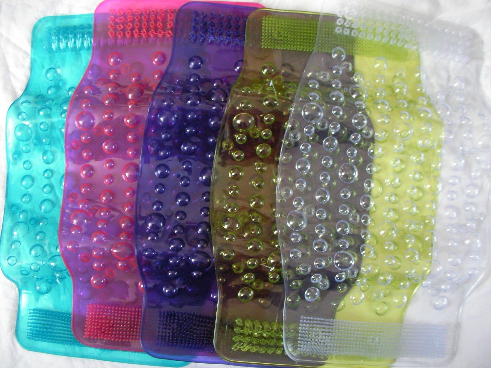 SECURE GRIP NON SLIP ANTI BACTERIAL THERAPEUTIC SHOWER MAT WITH FOOT MASSAGE SPIKES 58 x 35 CM LONG MILDEW RESISTANT