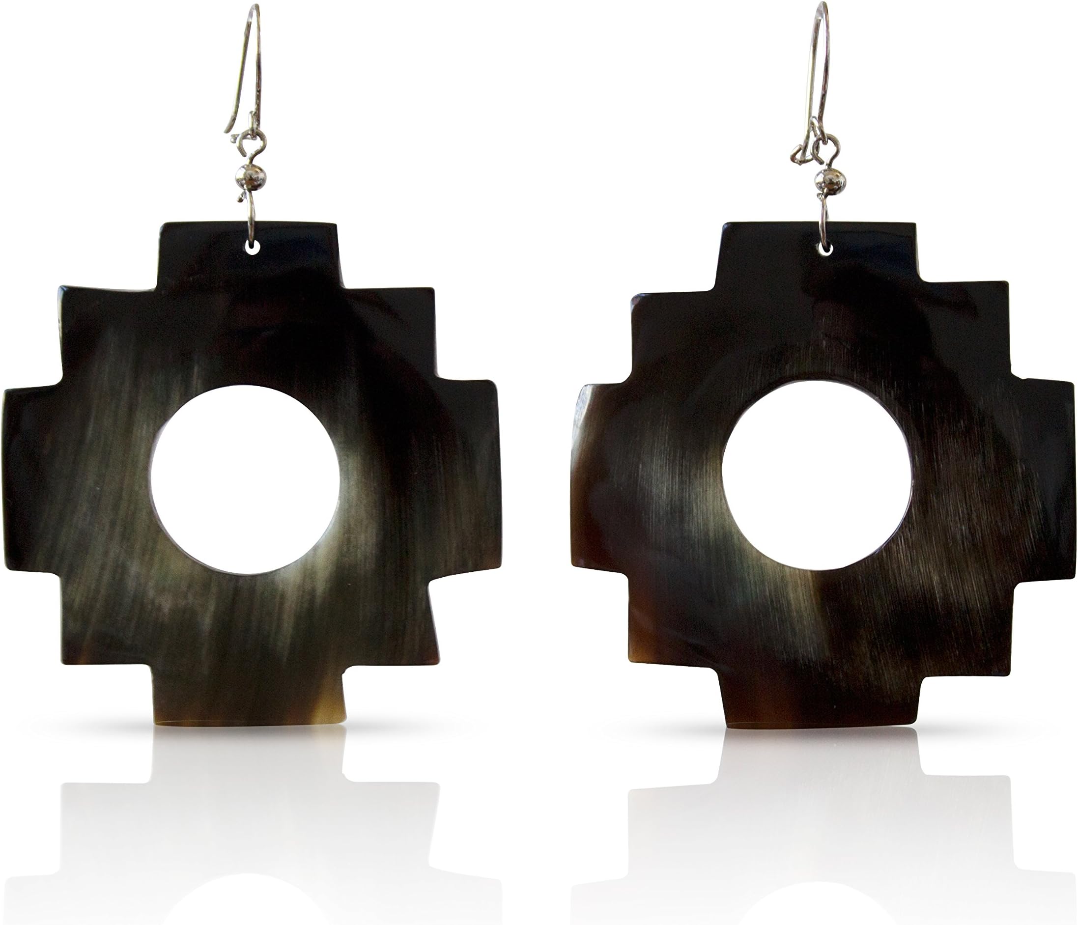 Bull Horn Eco Earring - Black Chakana