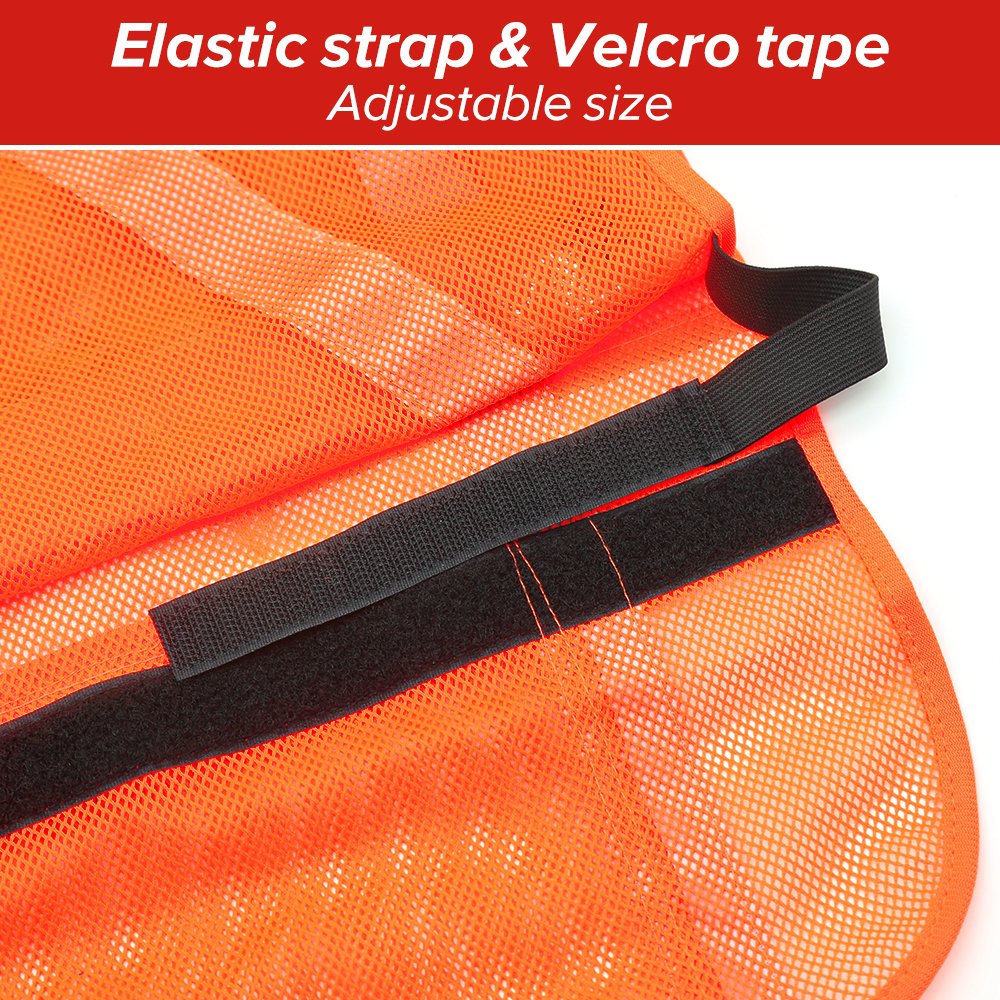 CLAN-X Reflective Running Vest LED Safety Lights Vest, Adjustable Lightweight& Comfortable Mesh Reflective Vest Gear for Running, Cycling, Hiking, Jogging, Motorcycling, Night-working (Orange)