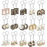 Liliaafar 30 Pcs Islamic Keychain Gifts Bulk Acrylic Muslim Keychain Quran Islamabad Stars Moon Muslim Key Holder Gold Ramadan Accessories Islamic Gift for Purse Handbag Pocket