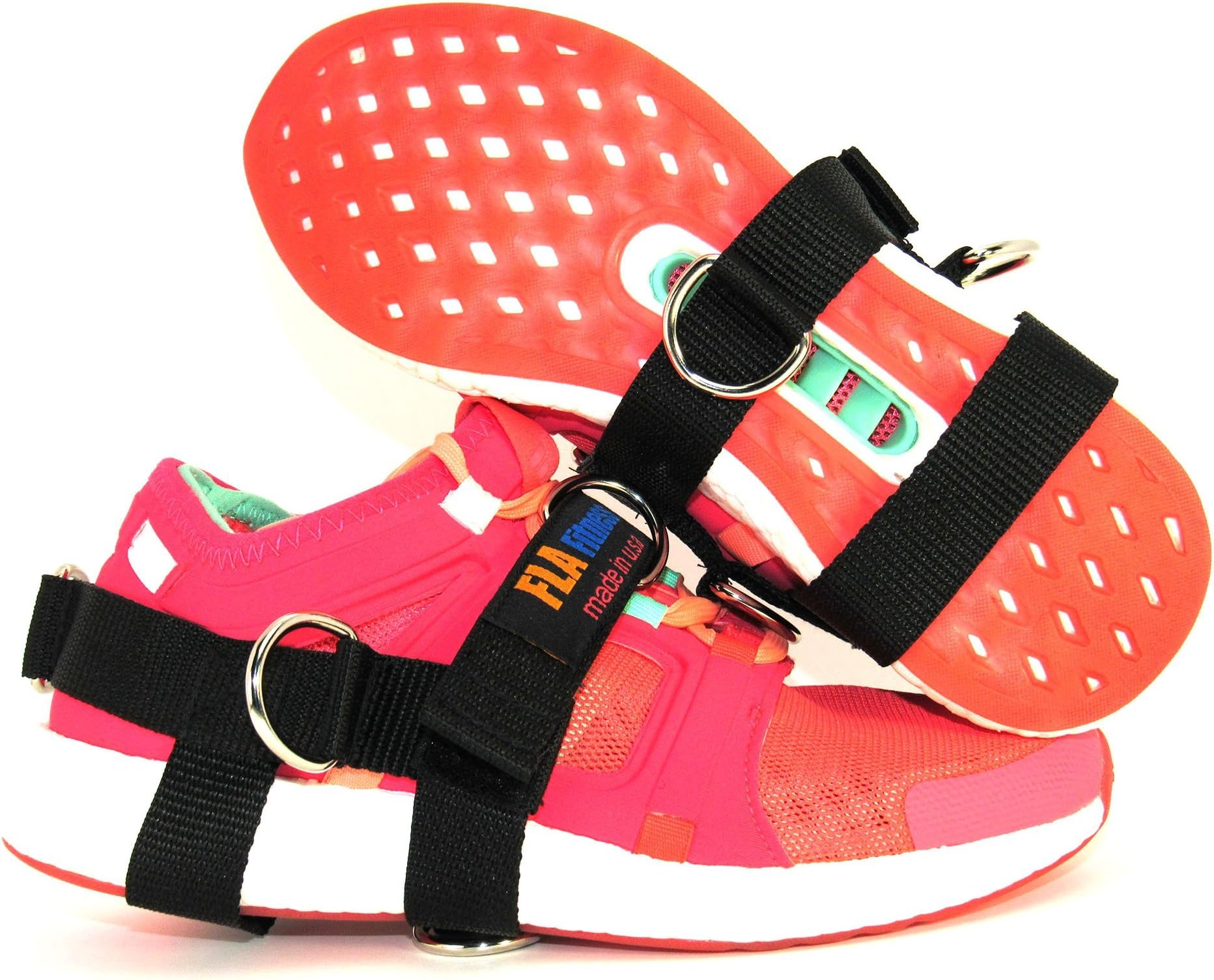 FLA Fitness Glute Kickback Ankle Strap -Handmade in USA - 5 D-Rings
