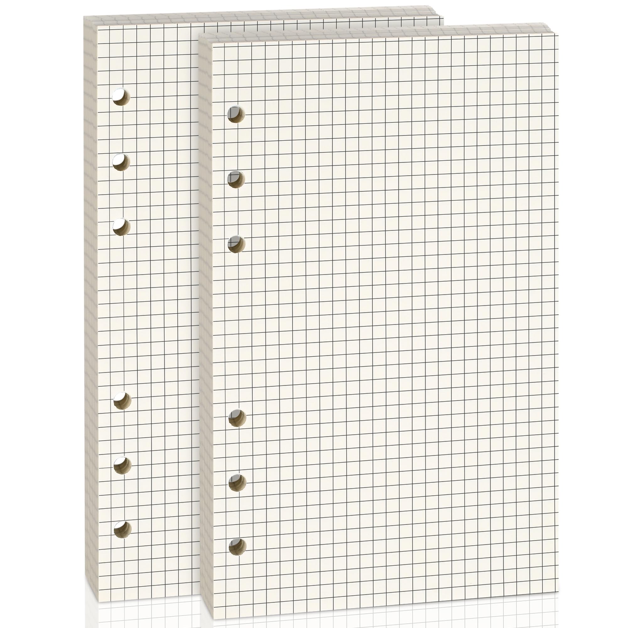 luvtree A5 6-Hole Grid Refill Paper – 160 Sheets (2 × 80), Loose Leaf Planner Inserts for A5 6-Ring Binders & Notebooks – Fountain Pen Friendly-Double Sided No Bleed Through