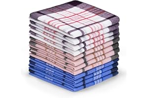 AOMIG Men's Handkerchiefs, Cotton Gents Hankies Set, Mens Premium Handkerchiefs Assorted Pocket Square Hankies