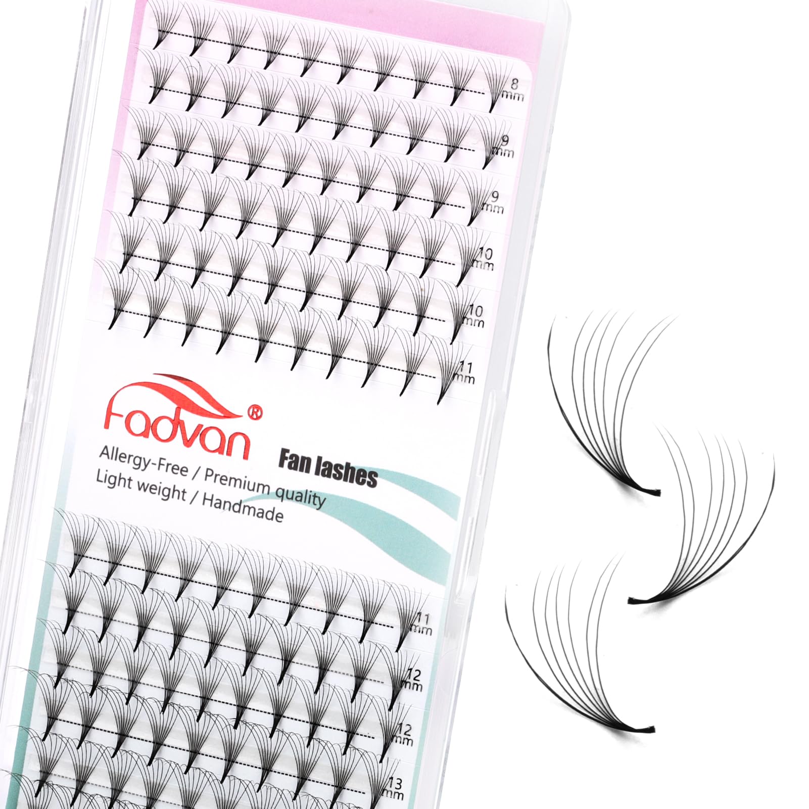 Pre Made Fans Lashes 8D Pointy Base Premade Eyelash Extension 0.07mm D Curl 8-14mm Mixed Length Volume Russian Lash FADVAN(8D-0.07D-MIX)