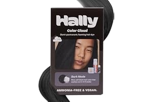 Hally Hair Color Cloud Hair Dye (Dark Mode) - Demi-Permanent Foam Hair Color for Women & Men - Mess-Free & Long-Lasting Hair Dye Kit, Hair Coloring Products Wash Out in 4-6 Weeks, Vegan