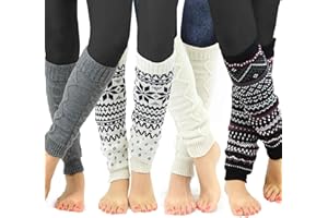 TeeHee Knee Leg Warmers, Extra Long Thigh High Leg Warmers, Boot Cuffs for Women