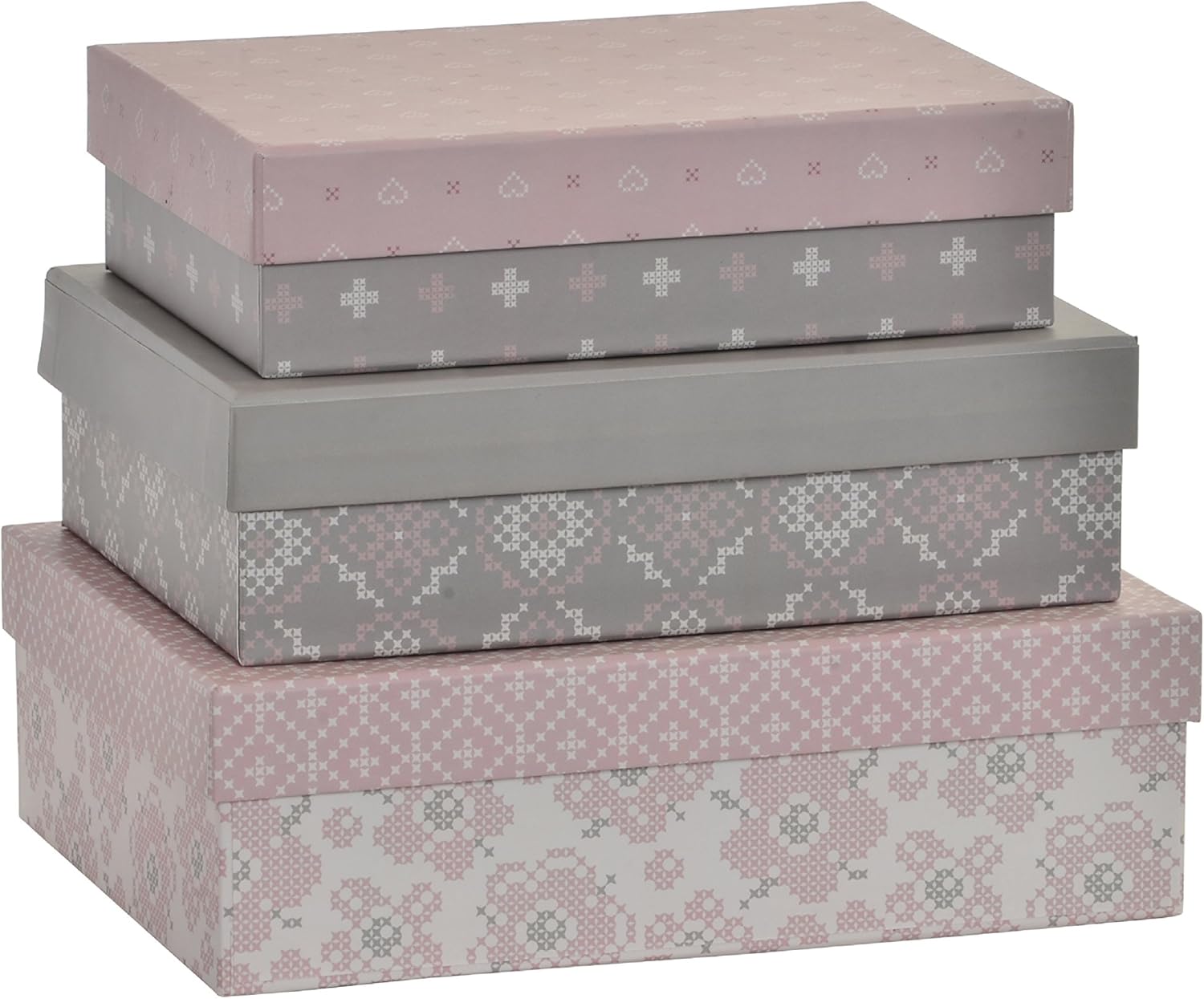 Item Cajas, Cartón, Rosa, 24.0x17.0x7.0 cm, 3 Unidades ...