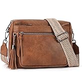 MEITRUE Crossbody Bags for Women, Vegan Leather Crossbody Purse Trendy Multi Pockets Shoulder Handbag with Tassel