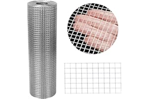 WURJHSONG Hardware Cloth 12'' x 10' 1/4 in Galvanized Wire Mesh Roll (23 GA) Chicken Wire Fence Roll for Chicken Pen/coop Fences, Screen mesh, Rabbit/Snake Fences, Poultry enclosures, Handicraft Ma