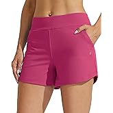 Willit Women's Swim Board Shorts Swimming Bottoms Tummy Control Beach Shorts with Liner