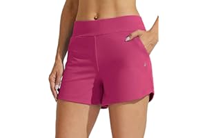 Willit Women's 3.5 inch Swim Board Shorts Swimming Bottoms Tummy Control Beach Shorts with Liner