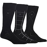 Chaps mens Classic Dress Crew Socks - 3 & 6 Pairs - Pattern and Solid Color Designs