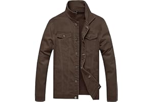 BULUWIE Jean Jacket Men, Men's Denim Jacket Distressed Ripped Slim Fit Stretch Trucker Jackets Classic Casual Denim Coat