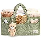 PeraBella Diaper Caddy Organizer for Changing Table, Storage Basket for Wipes, Gift for Baby Shower, Car Organizer, Nursery Organizer, Portable Storage