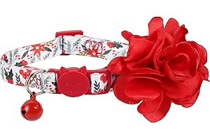 BoomBone Cat Christmas Collar Flower,Breakaway Puppy Collars Charms Pet Xmas Accessories