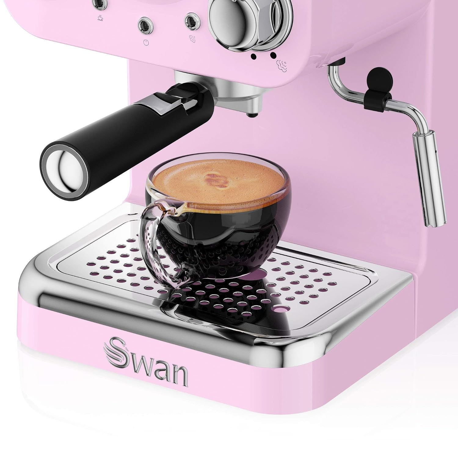 color rosa. Swan cafetera Espresso SK22110PN retro Café y té Cafeteras para  espresso y capuchino