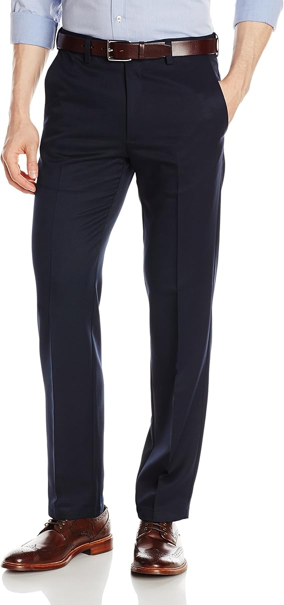 Haggar Men's Cool 18 Pant Straight Fit Flat Front Hidden Expandable Waistband: Amazon.ca 