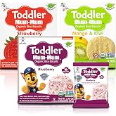 Toddler Mum-Mum Organic Rice Biscuits, Blueberry, Strawberry, Mango &amp; Kiwi Variety Pack | 24 Count (Pack of 3) | Gluten Free, Allergen Free, Non-GMO | Toddler Snacks, Rice Rusk Crackers