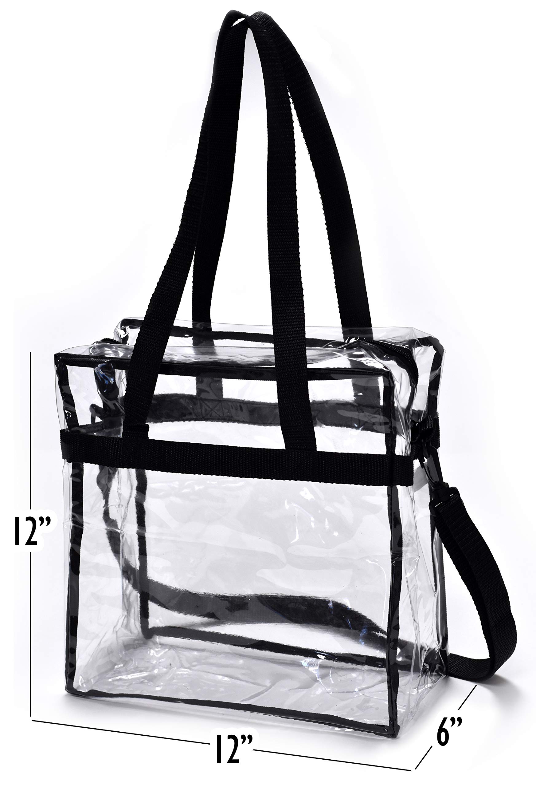 Clear Tote Bag NFL Stadium Approved Shoulder Straps and Zippered Top