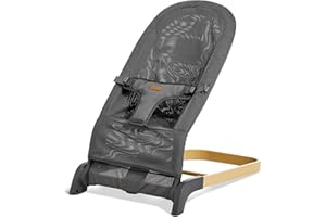 Taylengrow Baby Foldable Baby Bouncer, 3-Height Adjustable, Portable Newborn Rocker, Ergonomic Bouncer Seat for 0-6 Months, Breathable Mesh (Grey)