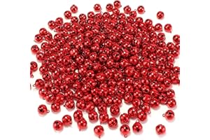 LIGHOON 1/2 Inch Jingle Bells Small Bell Mini Bells, Tiny Crafts Bells, DIY for Christmas Home Making Ornaments Wreath Pet Decorations Bracelet Anklets Necklace Knitting Jewelry Making 120 Pcs, Red