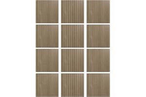 Aboofx Wood Panels for Wall 3D Wall Panels, 12PCS Cuttable Panels Water-Resistance Wood Slat Wall Panel 11.8" x 11.8", Bendable Wall Panels for Interior Wall Decor Peel and Stick Wallpaper (Taupe)