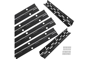 KEJJNYER 6 Pack 12 Inch Black Piano Hinge, 1.2" Open Width Continuous Hinge with Holes, 0.04" Thickness 304 Stainless Steel Continuous Hinges Piano Boat Hinges for Cabinets Marine Door