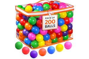 PLAY22 Ball Pit Balls for Toddlers with Storage Bag - 7 Bright Colors, Crush Proof, Great Play Toys for Tents, Pools, and Party