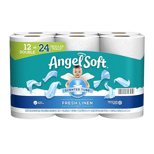 ANGEL SOFT TOILET PAPER WITH FRESH LINEN SCENTED...