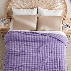 NEWCOSPLAY Queen Blanket for Couch Lavender Super