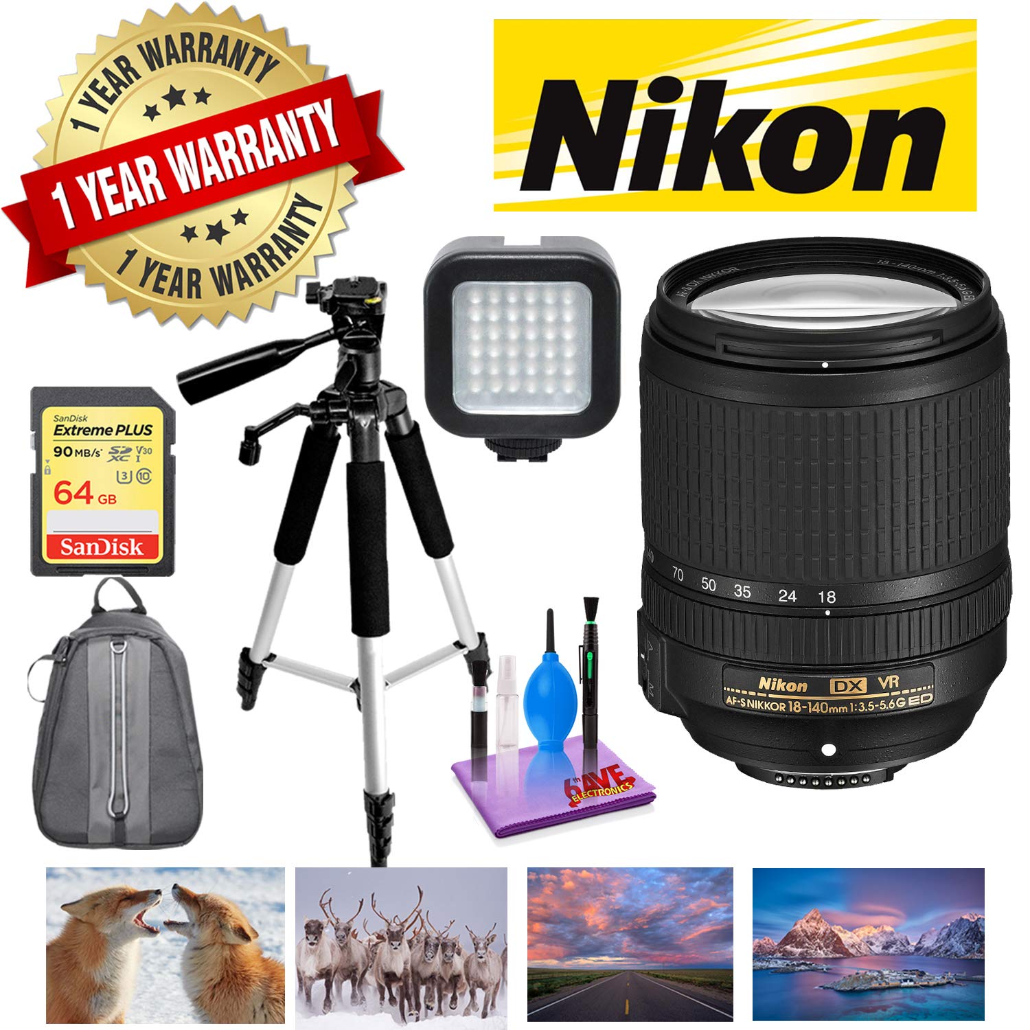 NIKON 18-140MM F/3.5-5.6G ED AF-S DX VR Lens with 1 Year Warranty